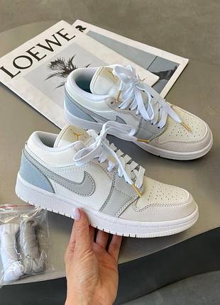 Nike air jordan low grey beige новинка женские серые бежевые кроссовки найк джордан демисезонные весна лето осень жіночі круті сірі бежеві кросівки