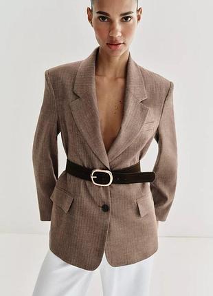 Блейзер в ялинку з паском zara new