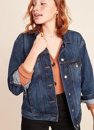 Джинсовая куртка old navy boyfriend denim jacket, размер m (46-48)