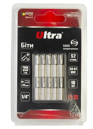 Биты torx-proof 15×25мм ¼" 10шт s2 (блистер) ultra (4015762)
