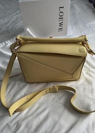 Сумка премиум loewe small puzzle lemon