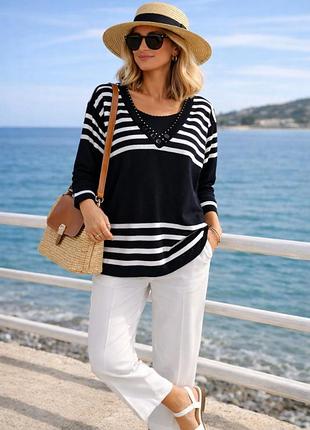 Коттоновий светр джемпер великого розміру батал