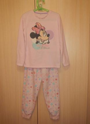 Флисовая пижама minnie mouse p.128см(8 лет)
