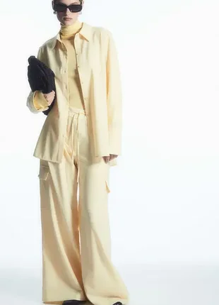 Брюки карго шерстяные cos wide-leg utility trousers / 38,42
