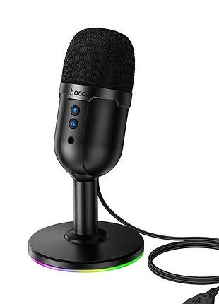 Игровой микрофон hoco l25 с rgb подсветкой 1,6m черный