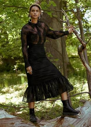 Sandra mansour x h&amp;m-розоченная блуза из органзы, р.-xxl