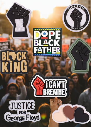 Джибітси black lives matter права афроамериканців jibbitz 8 шт аксесуари крокс прикраса dz_115_1