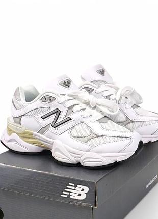 Кроссовки new balance 9060 white | женские белые nb 9060 | стильные кроссовки new balance | кожа + сетка | оригинальная коробка