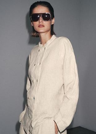 Жіноча верхня сорочка куртка 100% льон zara розмір xs-s