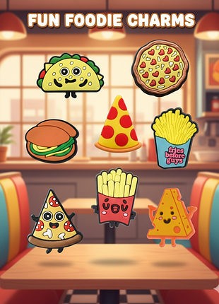 Джибітси їжа фаст-фуд food jibbitz 8 шт аксесуари крокс прикраса dz_67_2