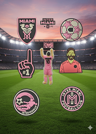 Джибітси мессі lionel messi футбол football miami майамі 7 шт аксесуари крокс прикраса dz_72_2