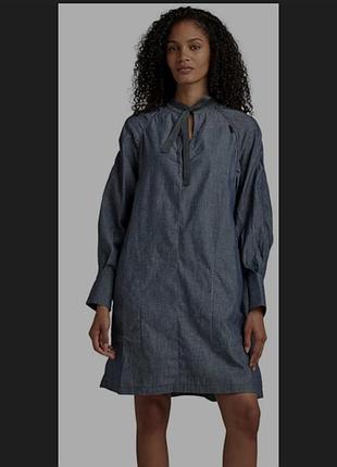 G-star raw women's v-neck tunic dress женское джинсовое платье-рубашка