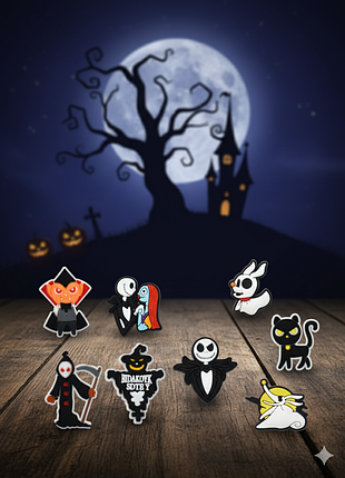 Джибитсы кошмар перед реждвой джек скеллингтон the nightmare before christmas jack skellington 8 шт аксессуары крокс украшение