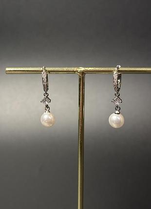 Сережки mirshine pearl tears silver