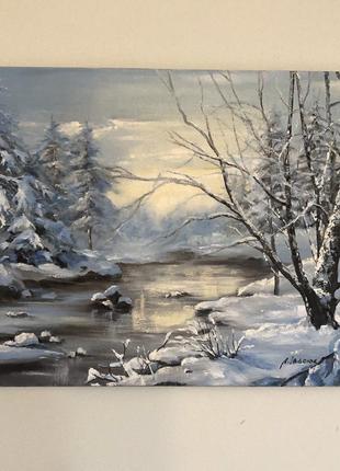 Картина «зима» полотно олія1 фото