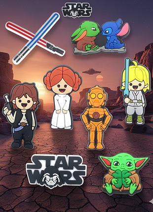 Джибитсы звездные войны star wars 8 шт аксессуары крокс украшение