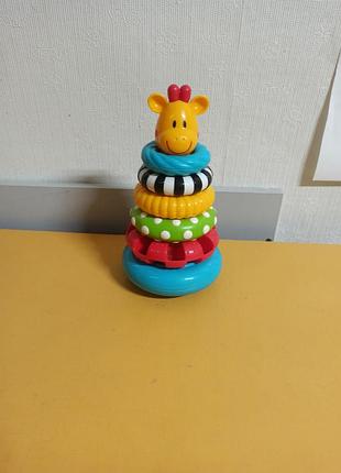 Сенсорная пирамидка жирафа elc sensory stacking rings,