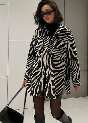 Тепла рубашка оверсайз сорочка h&amp;m