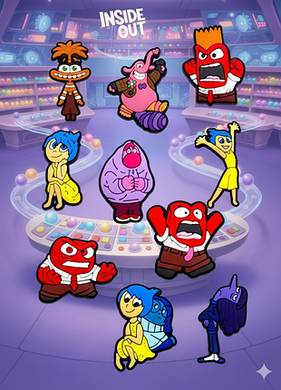 Джибітси думками навиворіт inside out інсайд головоломка 10 шт аксесуари крокс прикраса dumk_20(2)