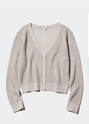 Трендовый сетчатый кардиган на весну -лето размер l от uniqlo