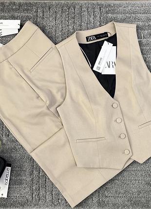 Костюм zara жилетка штани брюки