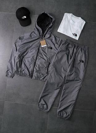 Костюм tnf из плащёвки ветровка + штаны + футболка + кепка