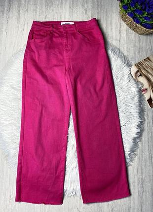 Джинси колір фуксія / із широкими прямими штанами / wide leg