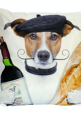 Подушка с декоративной наволочкой dog француз 43х43 см декоративная