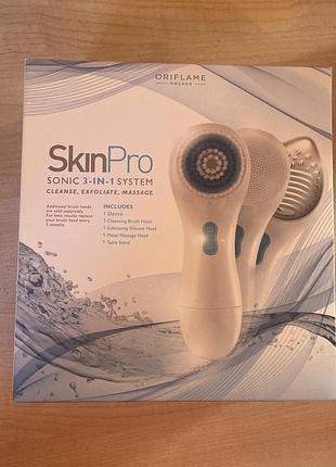 Апарат для очищення шкіри обличчя oriflame skinpro sonic 3 в 1