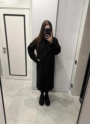 Довге чорне утеплене пальто minimax 🖤