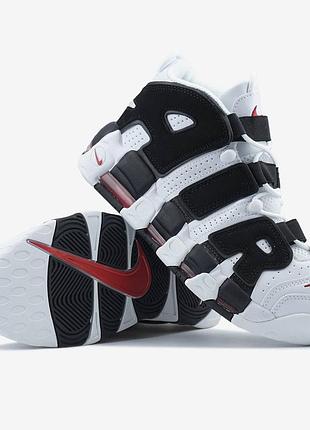 Кроссовки nike air more uptempo white black арт 0226