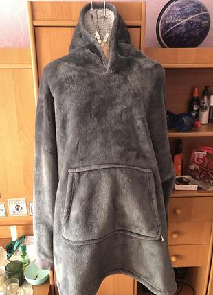 Меховушка, плюшева туника, кофта, худи, 2-3xl. слип, пижама