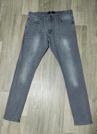 Мужские серые джинсы next , размер 34/33 skinny fit