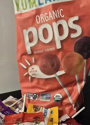 Органические леденцы yumearth organic pops 50 шт ассорти