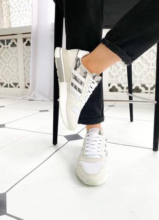 Adidas zx 500 rm white/blue🆕шикарные кроссовки адидас🆕купить наложенный платёж8 фото