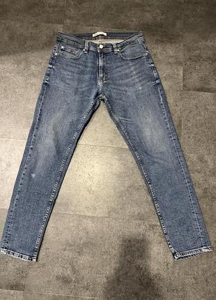 Чоловічі джинси zara, розмір 44, блакитні, slim fit