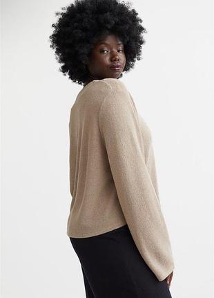 Вʼязаний джемпер кофта топ оверсайз беж базова реглан 8