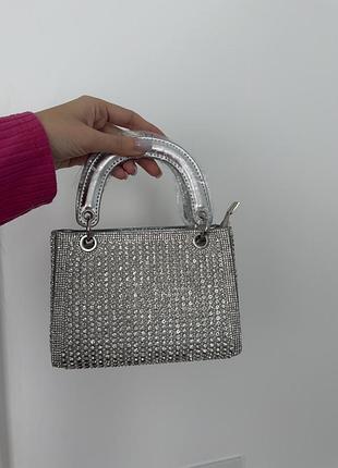 Срібляста сумочка сумка блискуча сумка з блискітками маленька сумочка срібляста святкова сумка срібна сумка