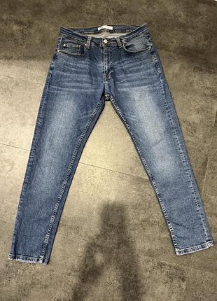 Чоловічі джинси zara, розмір 44, блакитні, slim fit