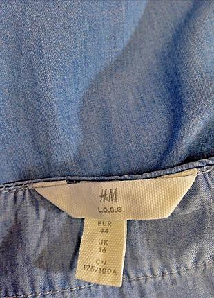 Голубое легкое джинсовое платье h&amp;m размер l - xl 5