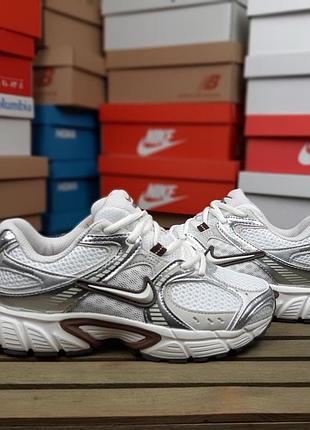 Мужские кроссовки nike v5 rnr white silver brown найк белого с серебристым и коричневым цветами