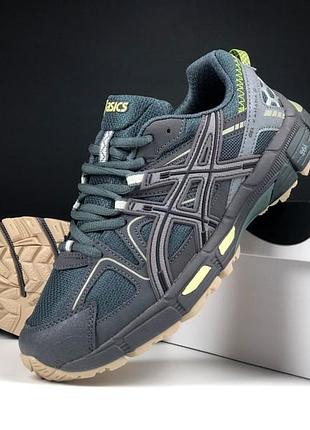 Женские кроссовки asics gel-kahana 8 grey light green ассикс серого с салатовым цветами