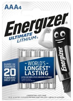 Батарейка energizer ultimate aaa (lr3) lithium 1 шт (упаковка 4 шт)