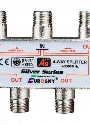 Спліттер eurosky splitter 1/4-way power pass eurosky (з пропуском харчування)