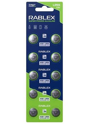 Батарейки-таблетки rablex lr55, ag8, new design