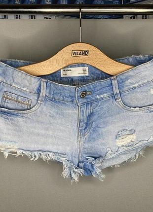Джинсовые шорты zara с рваными краями 2