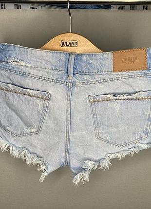 Джинсовые шорты zara с рваными краями 5