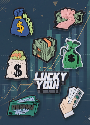 Джибитсы деньги долларов money jibbitz 8 шт аксессуары крокс украшение dz_48_2