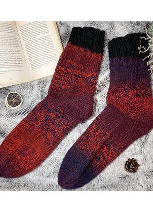 В'язані шкарпетки чоловічі подарунок на новий рік ручна робота теплі шкарпетки