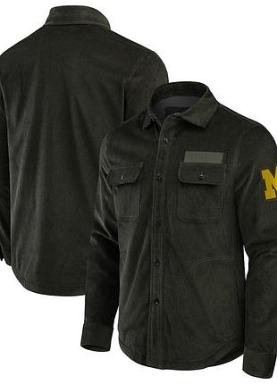 Куртка рубашка lmichigan wolverines darius rucker collection by fanatics corduroy full-button shacket - olive l